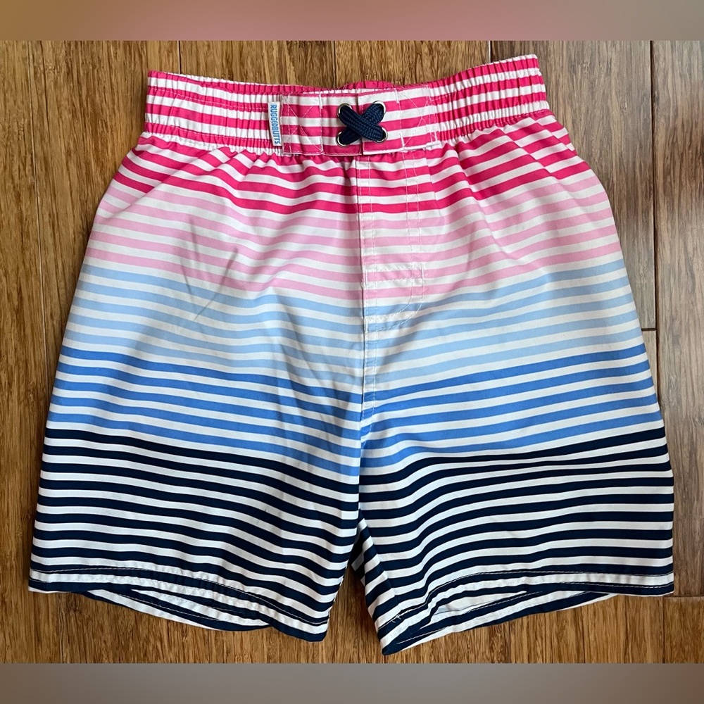 Rugged Butts swim trunks boys size 7 Stripe. 1582